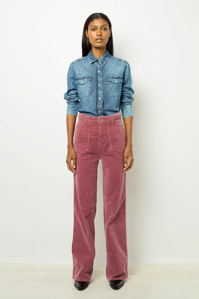 NAZIA - Брюки расклешенного кроя из тонкого вельвета