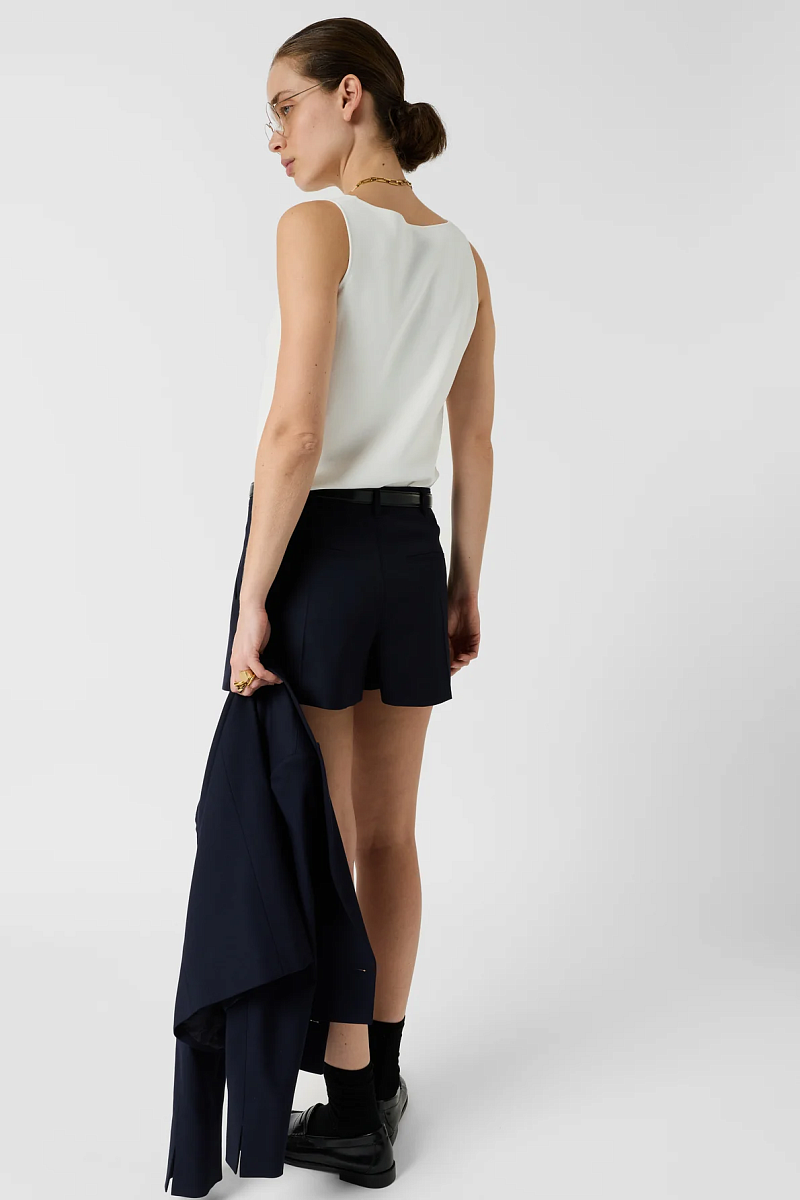 LUCINA - Белый базовый топ из микрофибры