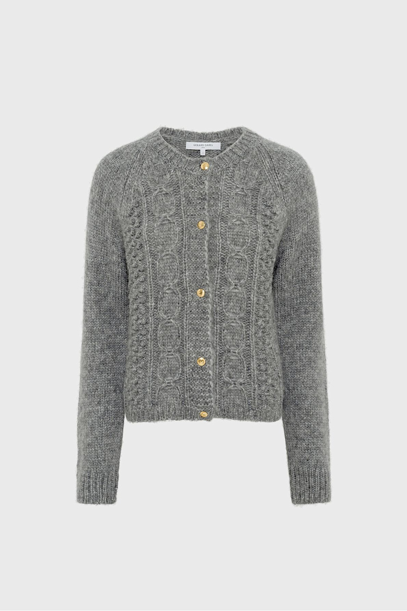 ELIANE - Кардиган крупной вязки с золотистыми пуговицами
