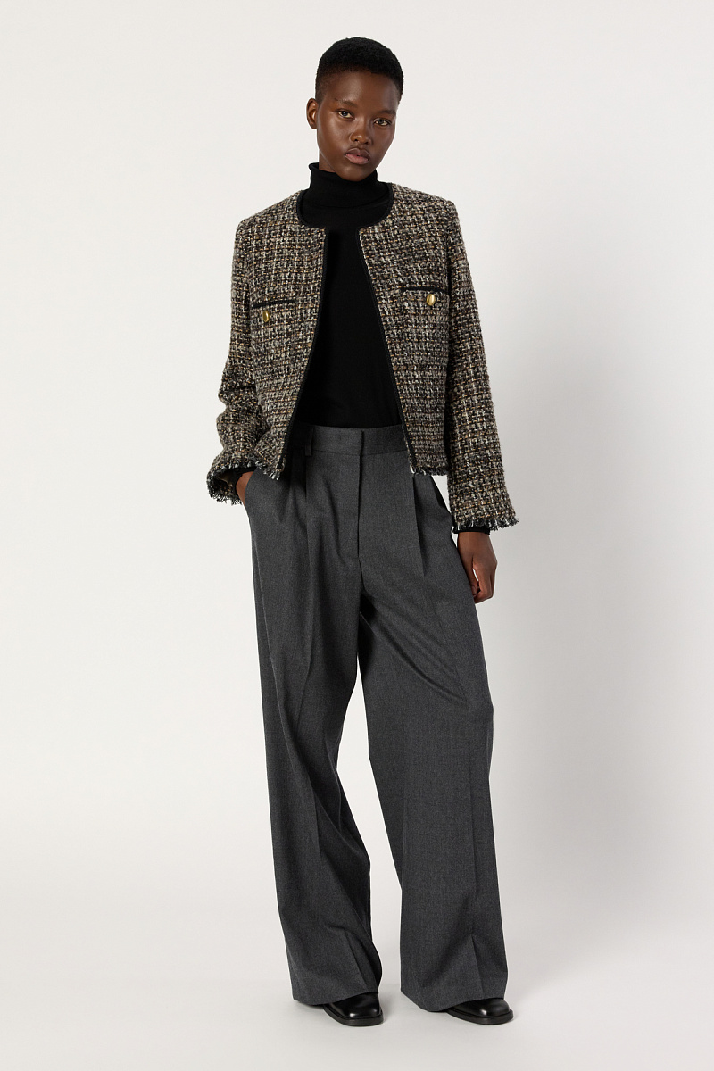 NOUR - Твидовый жакет в оттенках коричневого