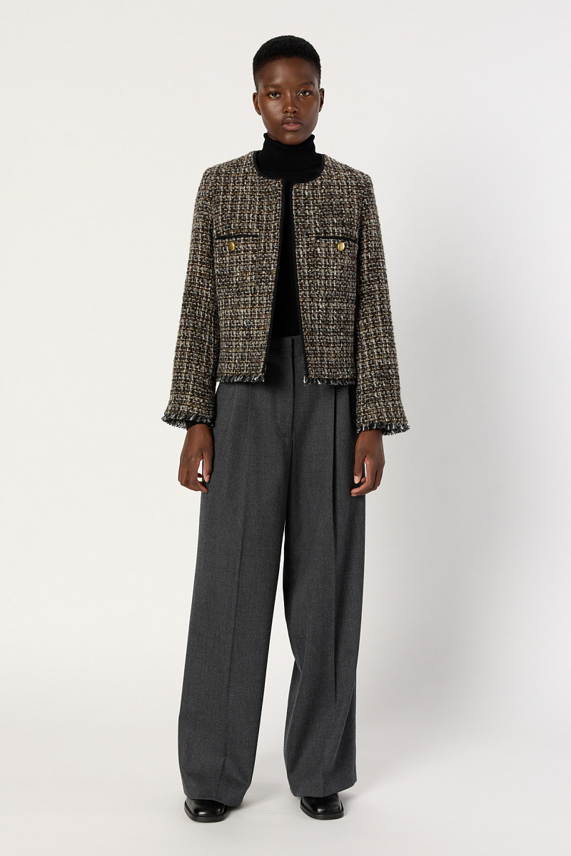 NOUR - Твидовый жакет в оттенках коричневого