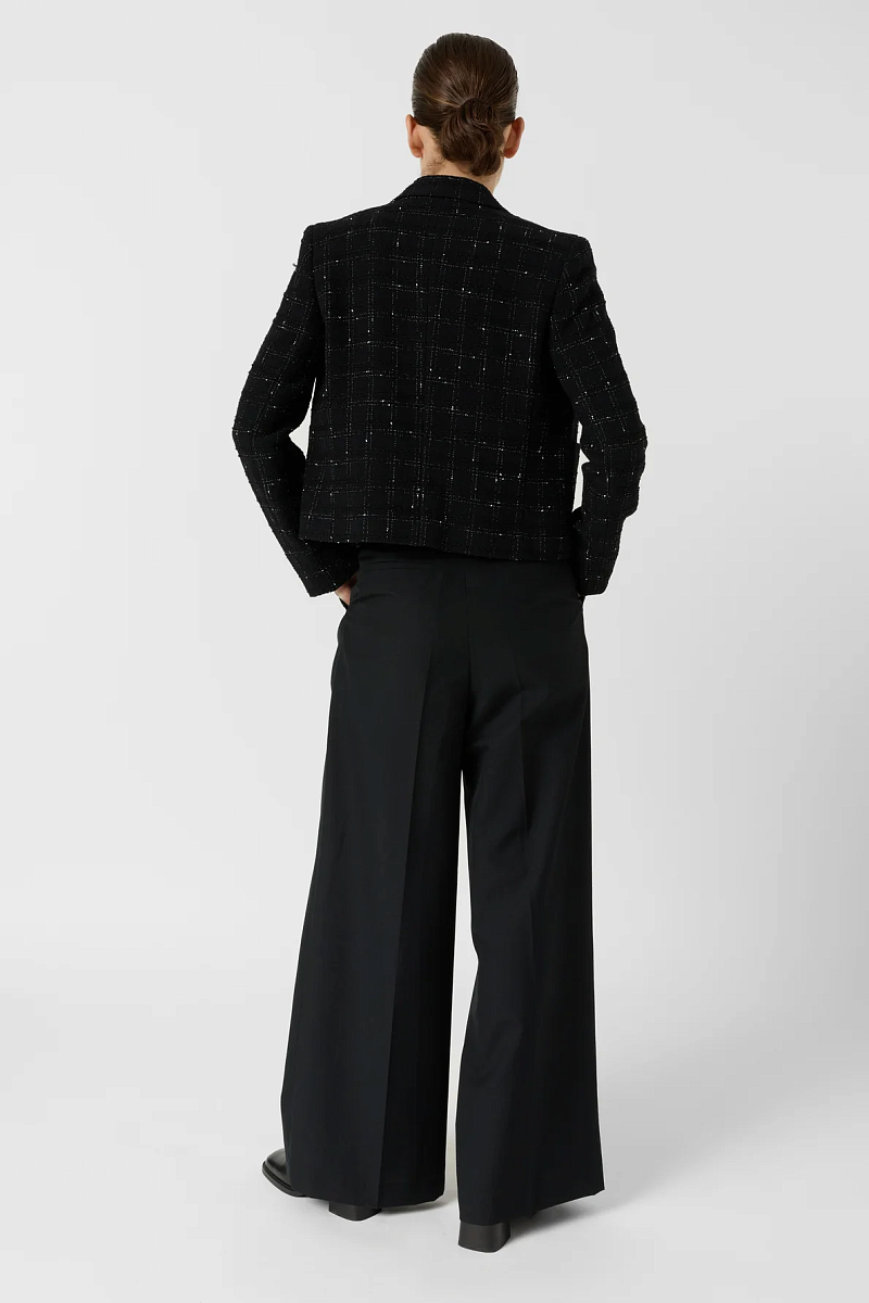 TIANA - Черный жакет из твида в клетку
