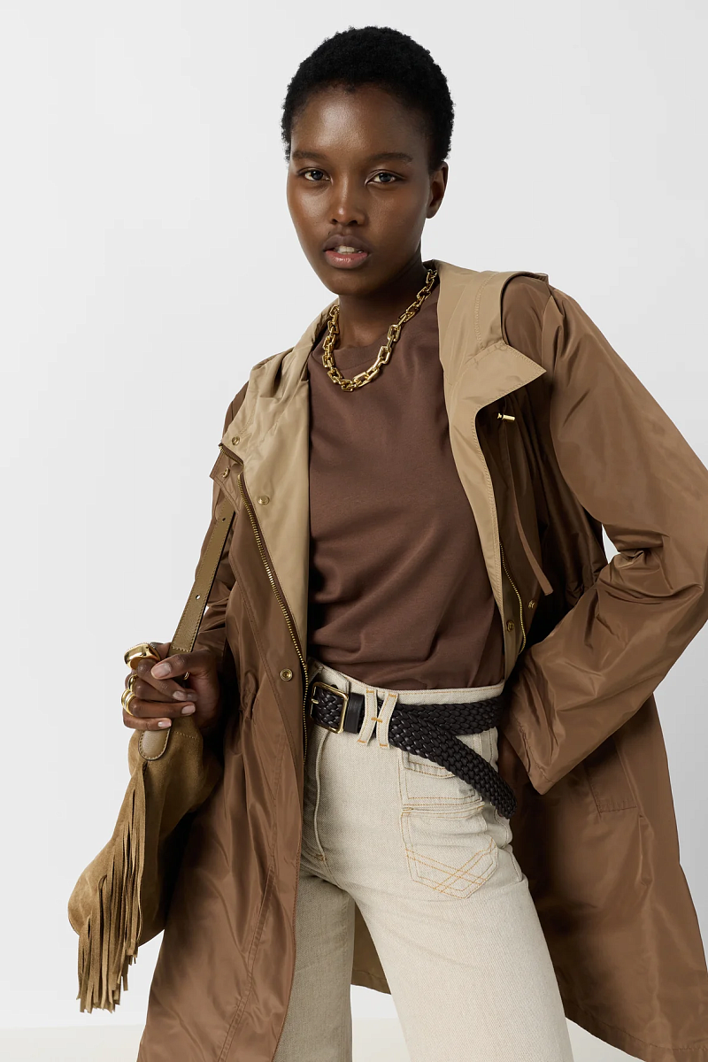 JANNIS - Бежевая двусторонняя парка с капюшоном