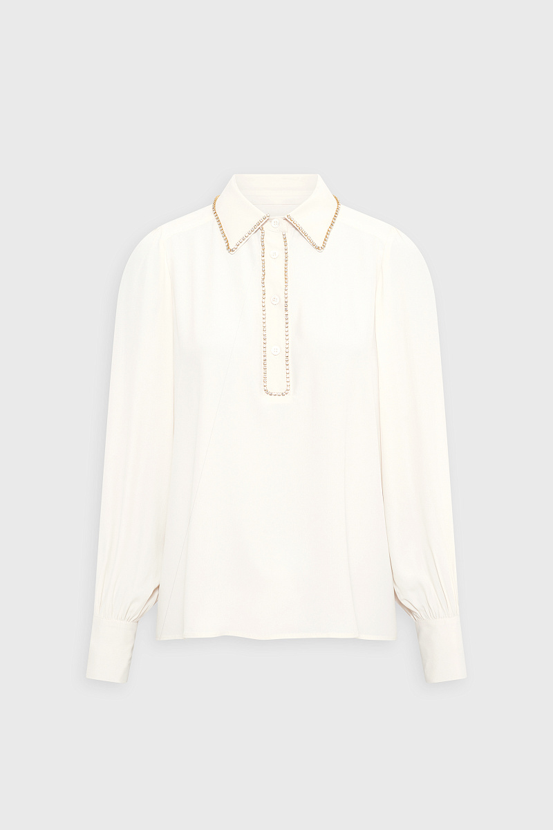 ASTRID - Блуза со стразами на воротнике