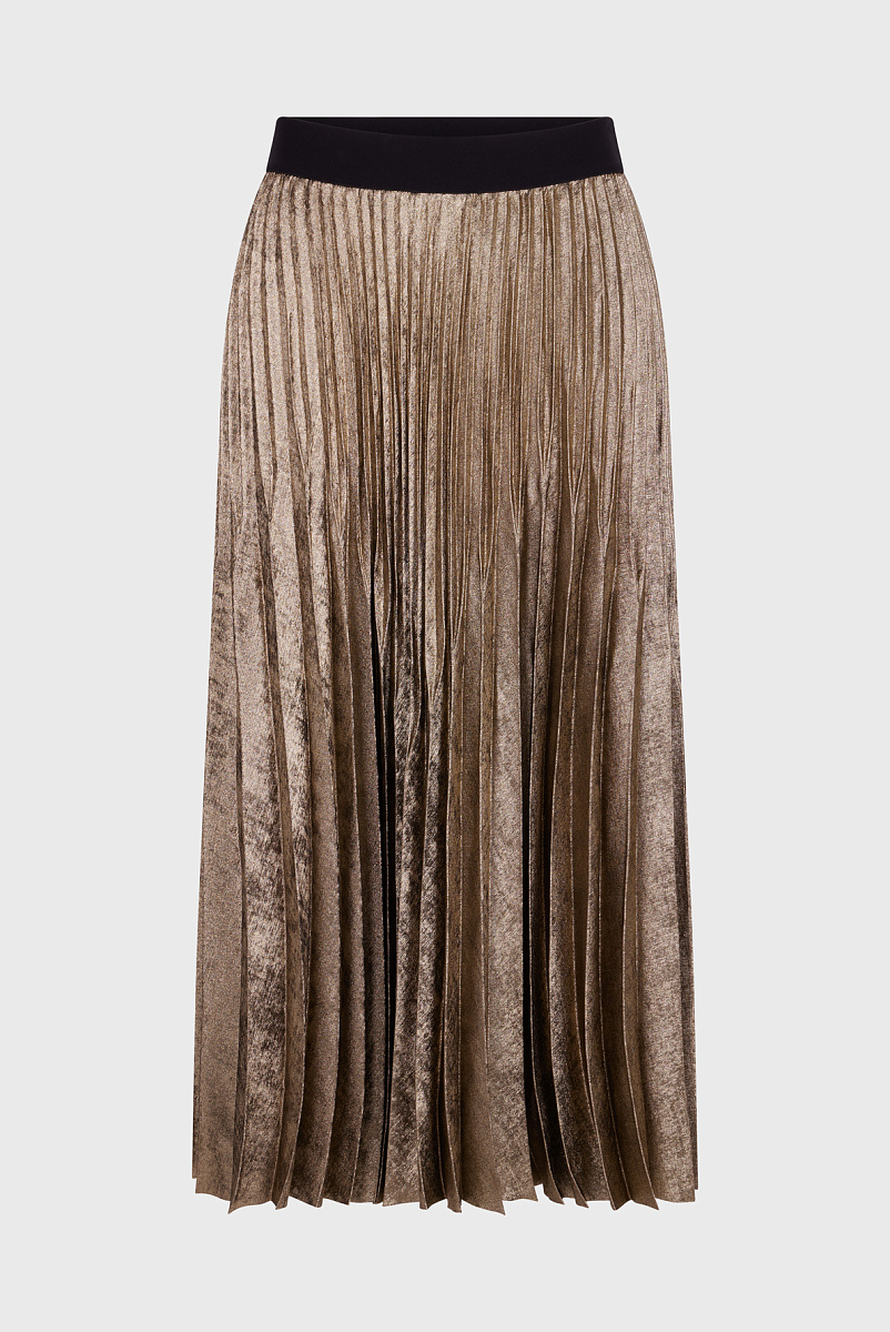 CHIRAZE - Плиссированная юбка-миди золотистого цвета