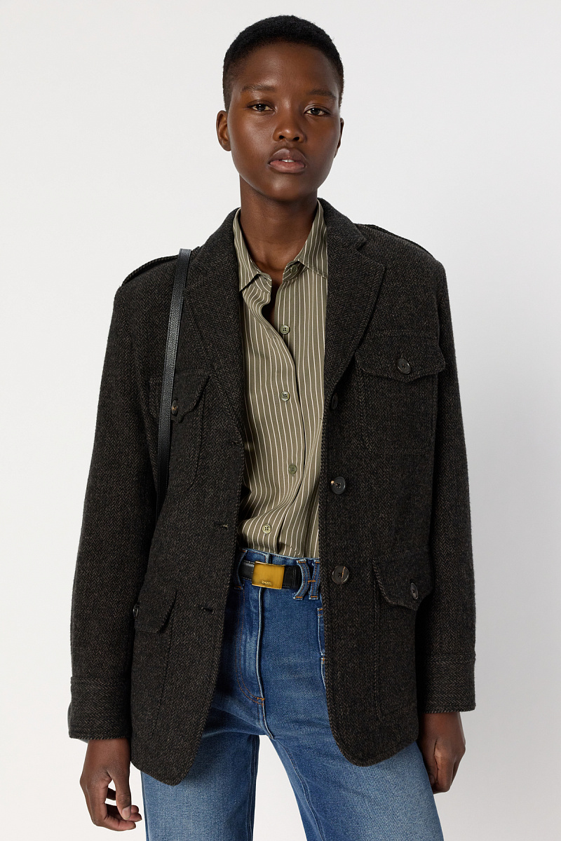 NADIRA - Полупальто с узором "елочка"