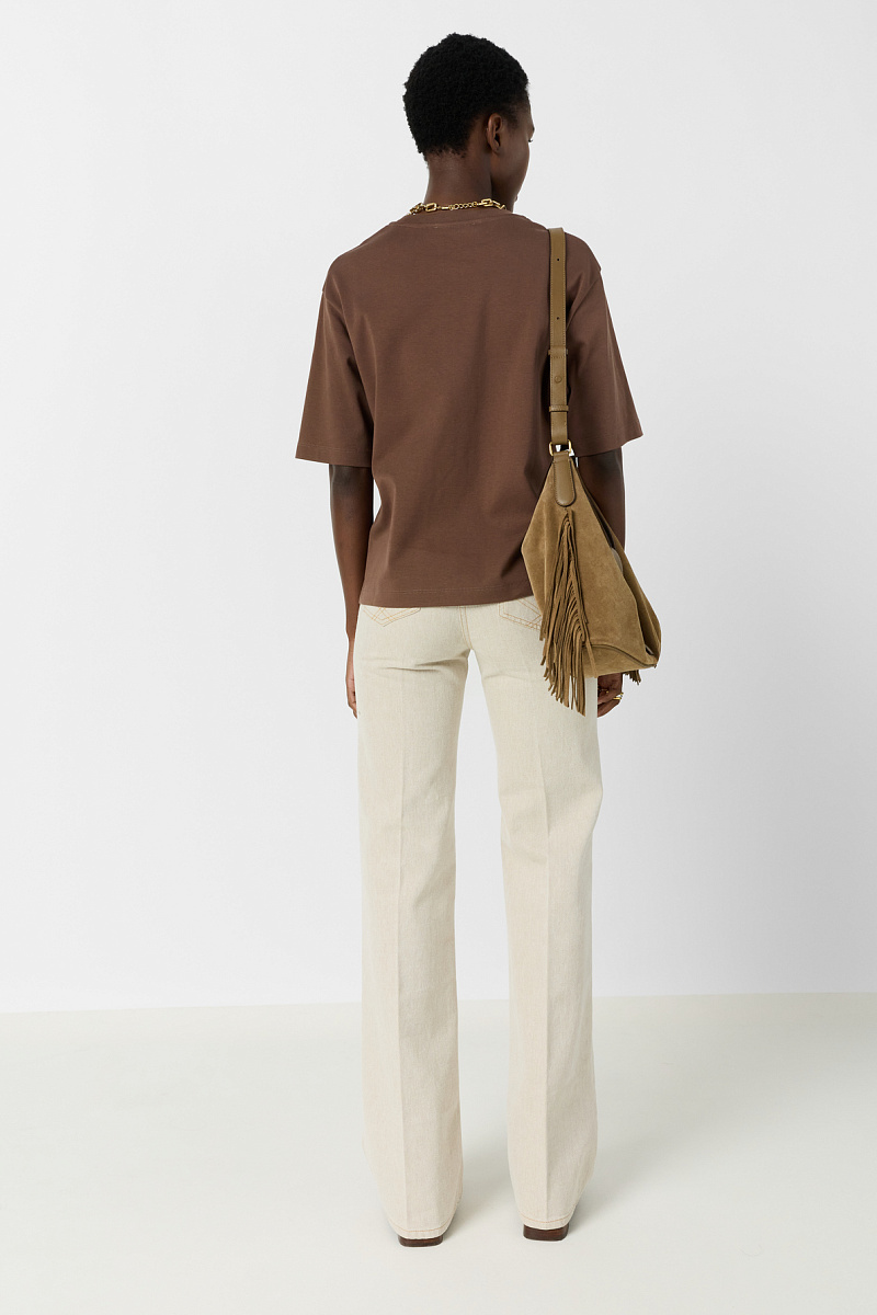 MAYAE - Коричневая футболка из хлопка