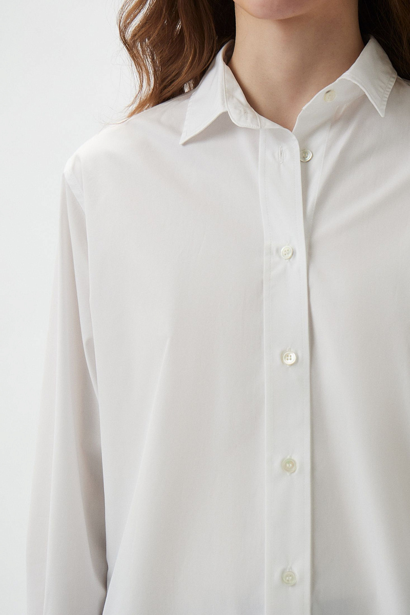 Однотонная рубашка из хлопка