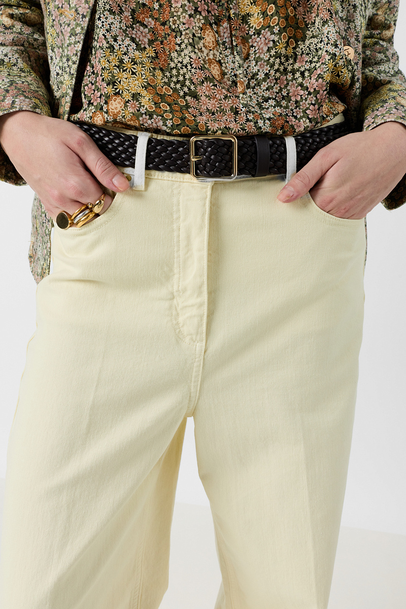 AELINA - Прямые широкие джинсы в оттенке сливочного масла