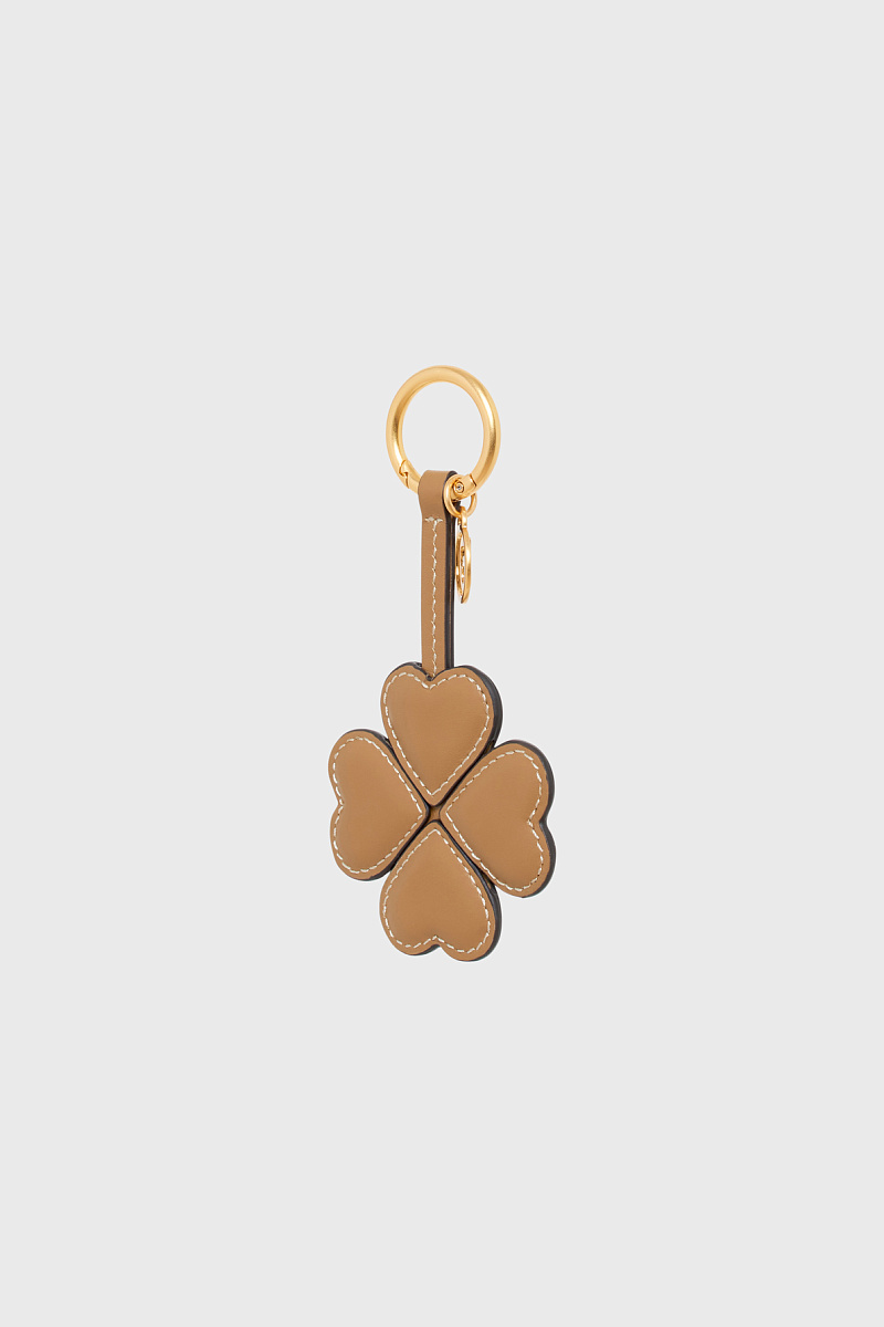 4 FEUILLES GD - Бежевый кожаный брелок