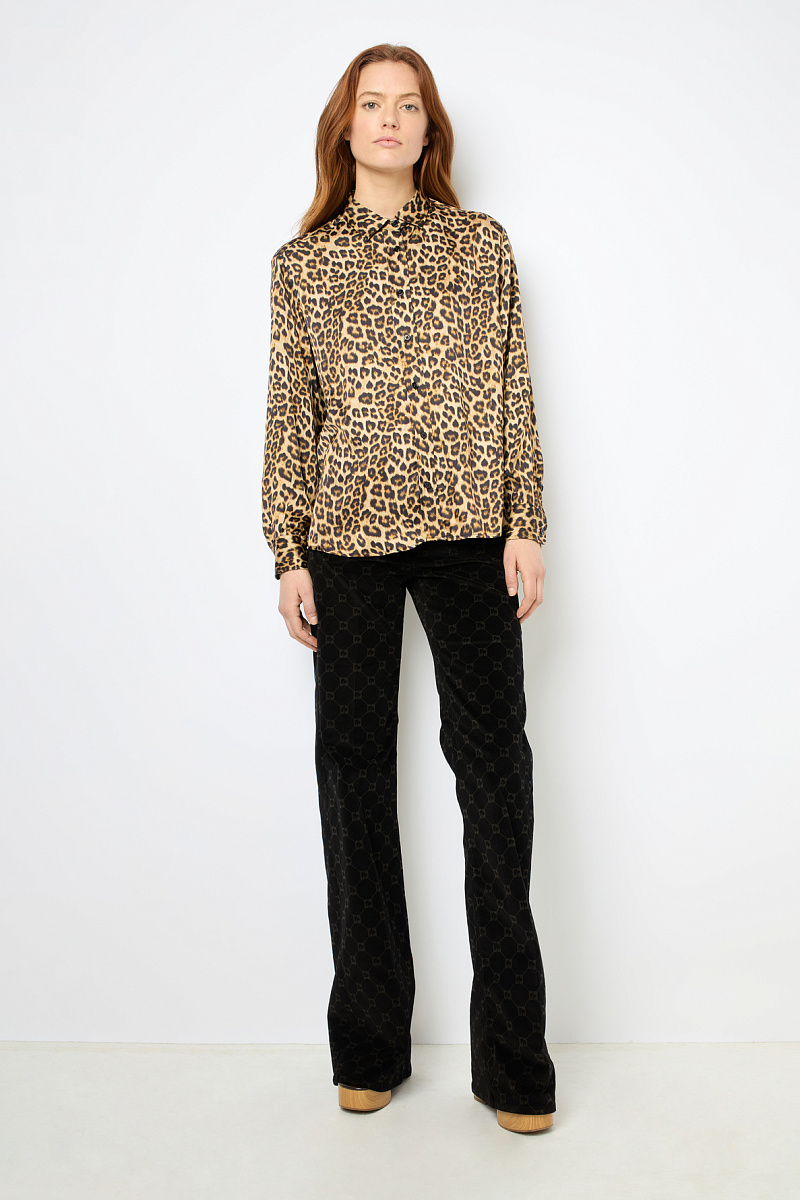 BRIONY - Рубашка с леопардовым принтом из сатина