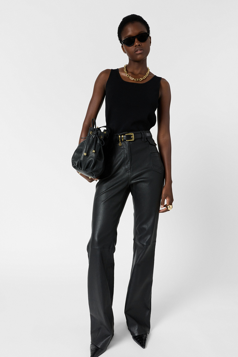 LUCINA - Черный базовый топ из микрофибры