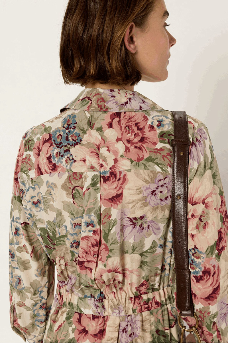 LIAN - Длинное платье-рубашка с цветочным принтом