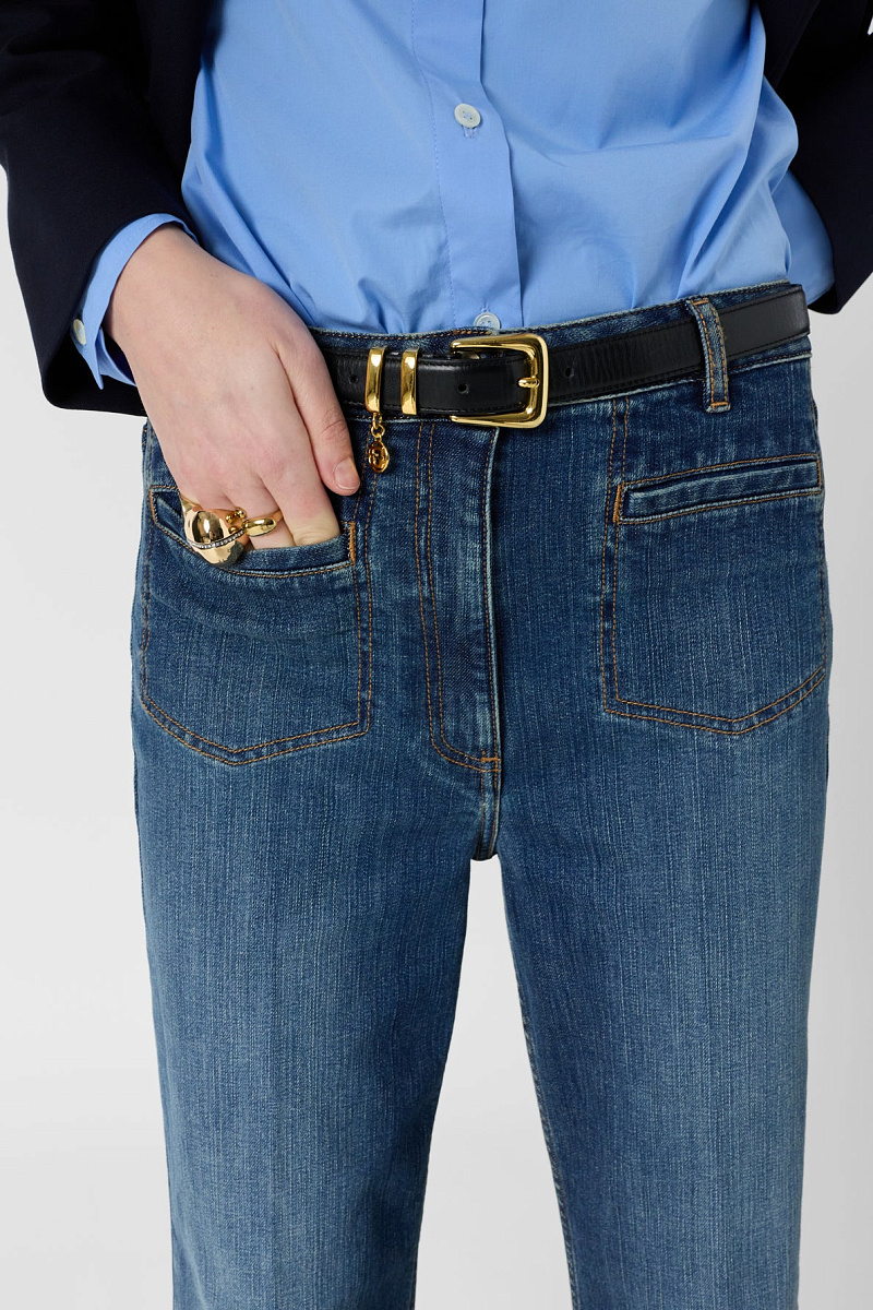 AMANDIE - Джинсы-клеш из необработанного материала