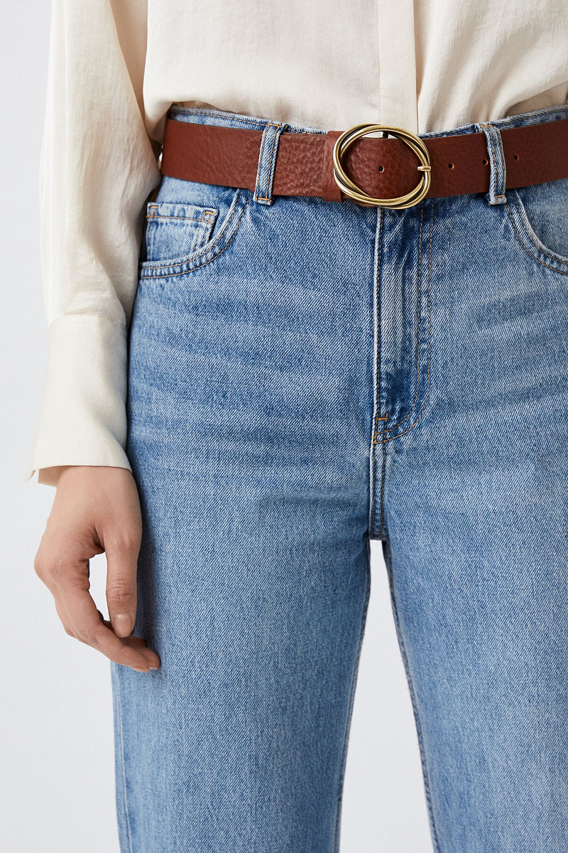 Широкий ремень из фактурной кожи