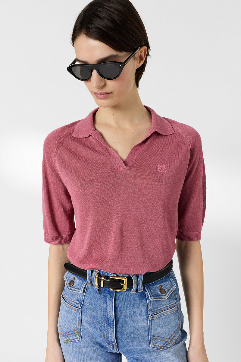 LOULA - Розовая рубашка-поло из трикотажа