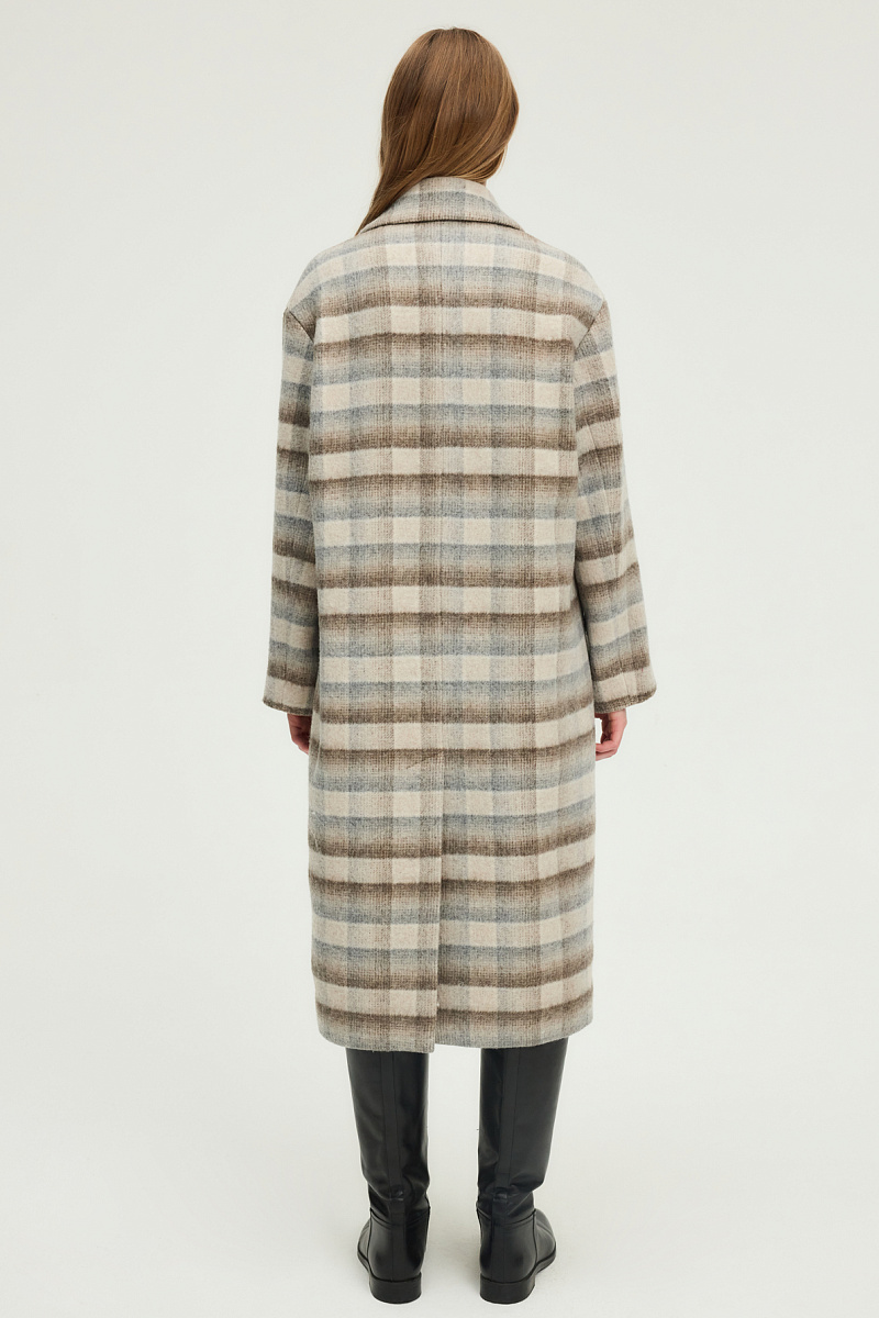 MYRIELLE - Длинное двубортное пальто в клетку