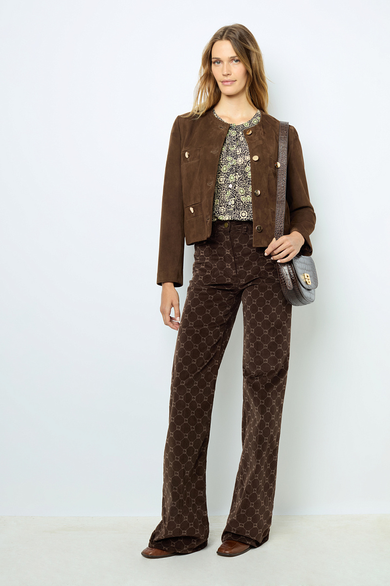 BELINA - Куртка без воротника из замши