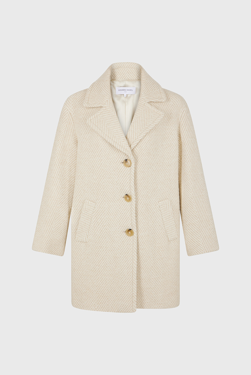 LEONETTE - Свободное пальто с принтом "елочка"