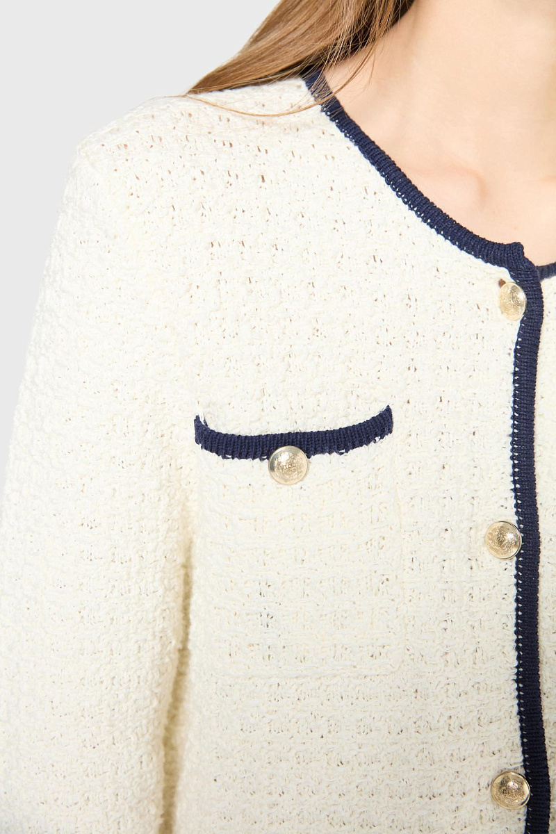 Кардиган из хлопка с золотистыми пуговицами