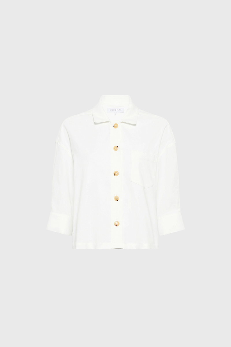 Белая рубашка из хлопка на пуговицах