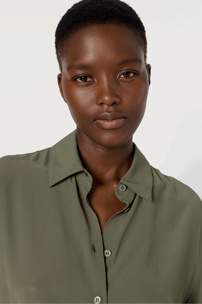AGATHE - Блуза цвета хаки из мягкой смесовой ткани