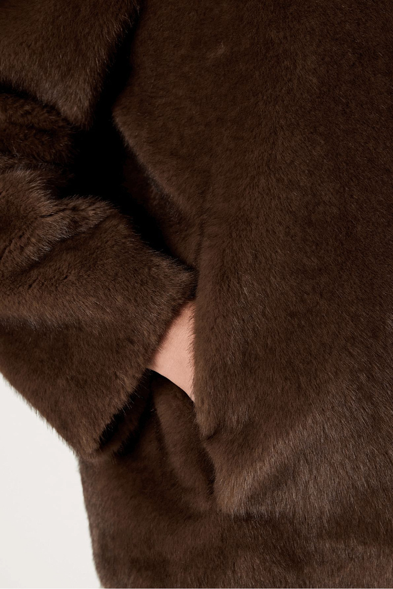 MORGANE - Полупальто из искусственного меха с капюшоном