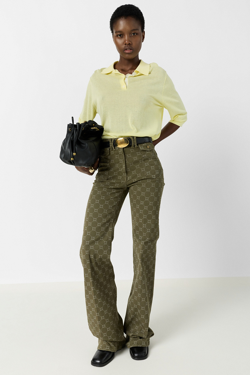 LAIKA - Желтая тонкая рубашка-поло из трикотажа