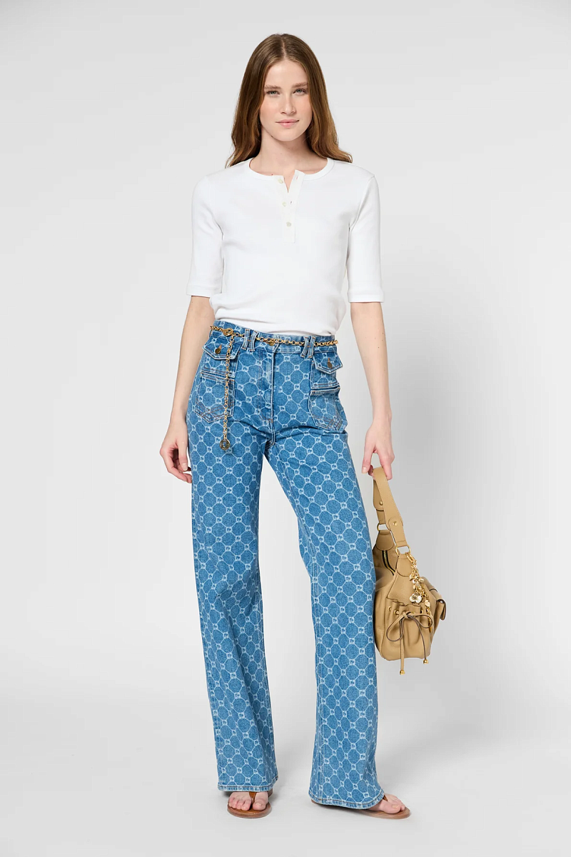 GISELENE - Футболка из 100% хлопка с пуговицами