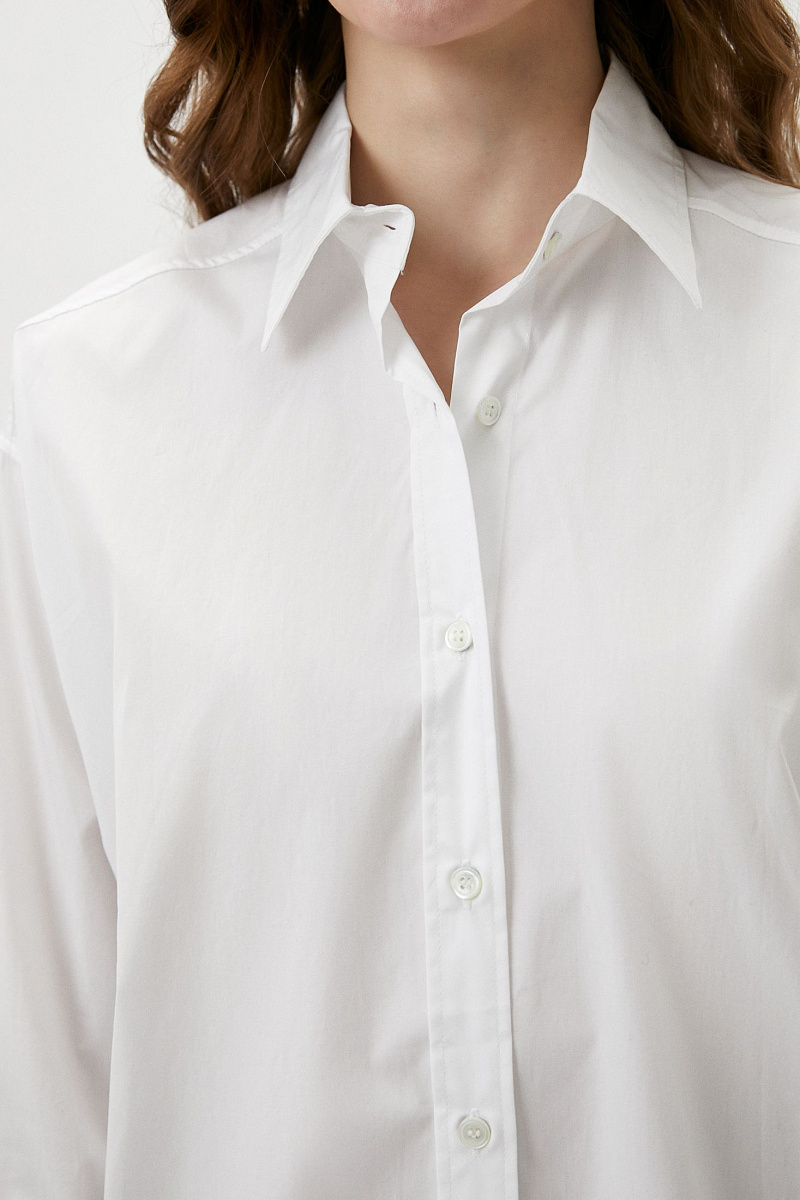 Однотонная рубашка из хлопка Однотонная рубашка из хлопка