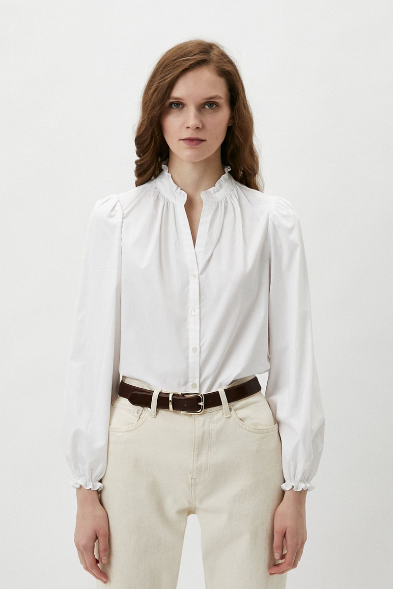 Однотонная блуза из хлопка