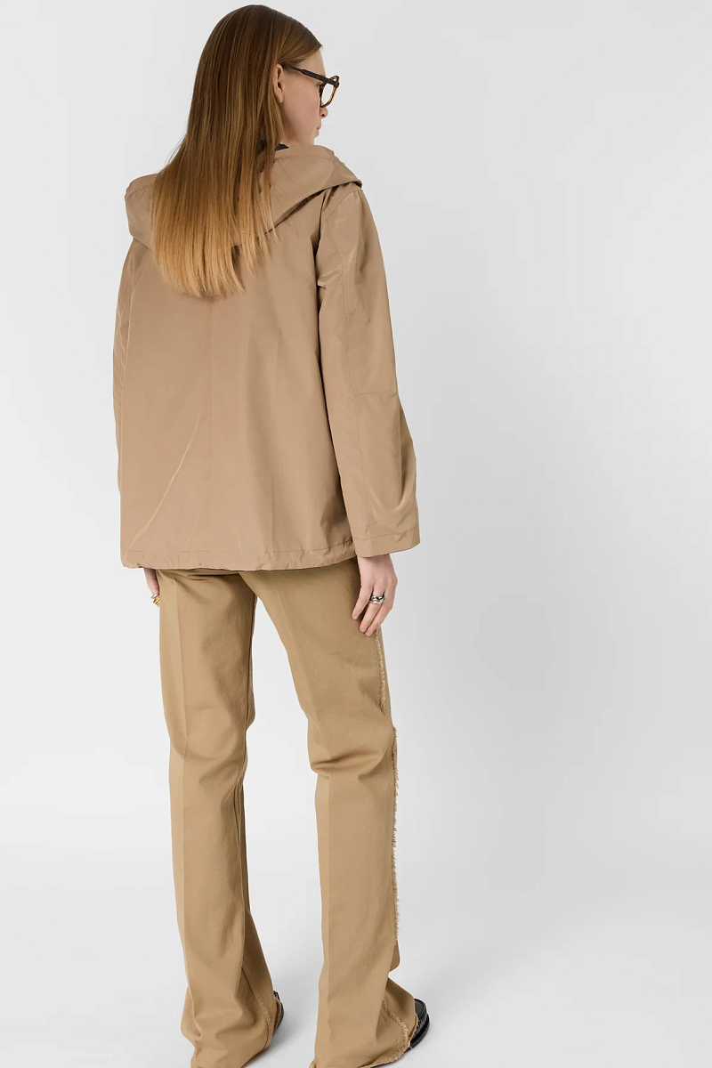 JORDANE - Бежевая укороченная двусторонняя парка с капюшоном