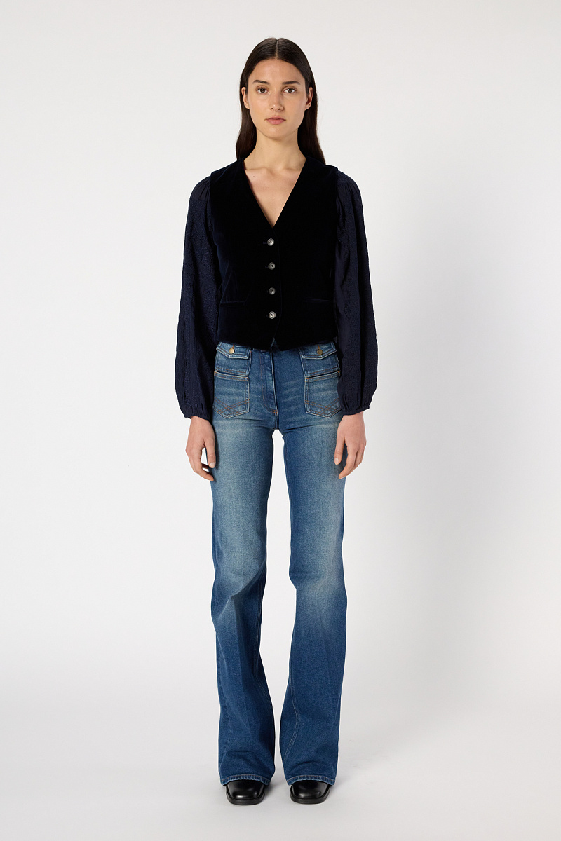 NAIS - Костюмный жилет из бархатной ткани