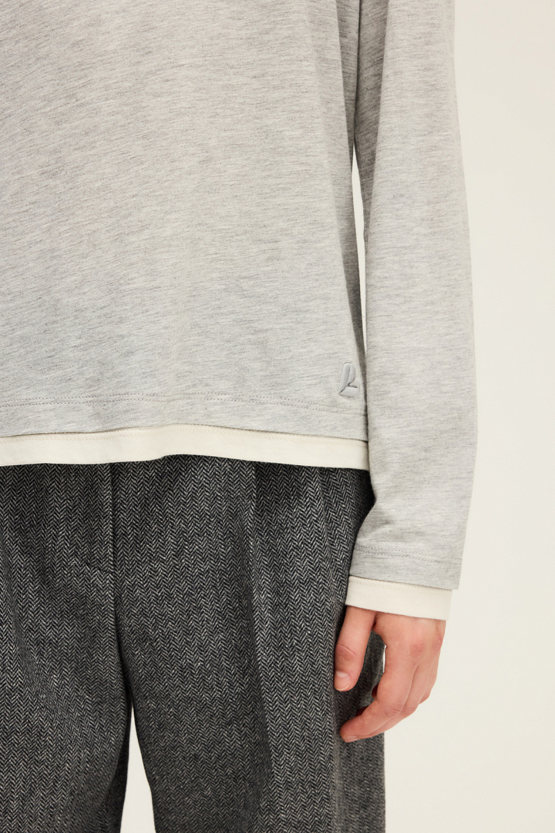 HALIMA - Джемпер с двойными контрастными краями