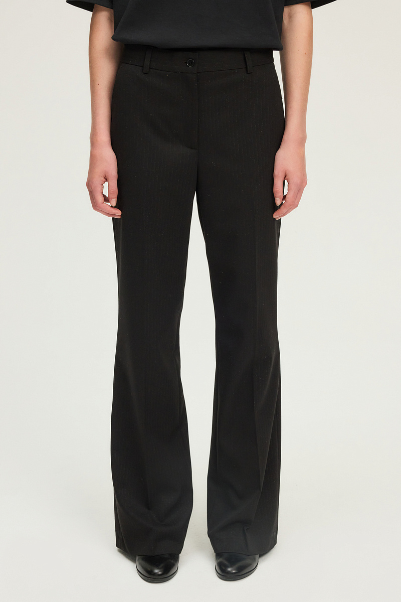 CLARAINE - Костюмные брюки в тонкую полоску с люрексом