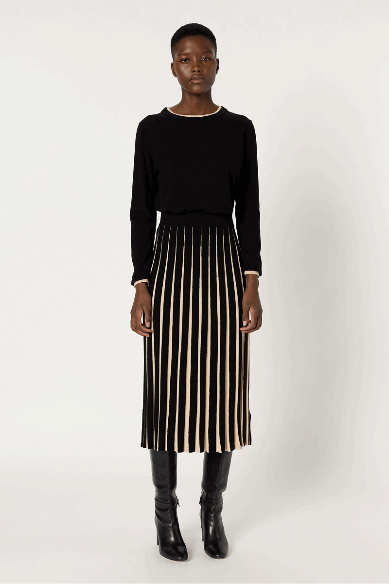 BIBIANE - Плиссированная контрастная юбка-миди