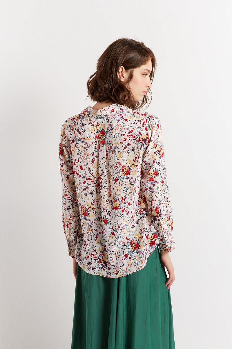 CARLTON -  Шелковая блуза с цветочным принтом