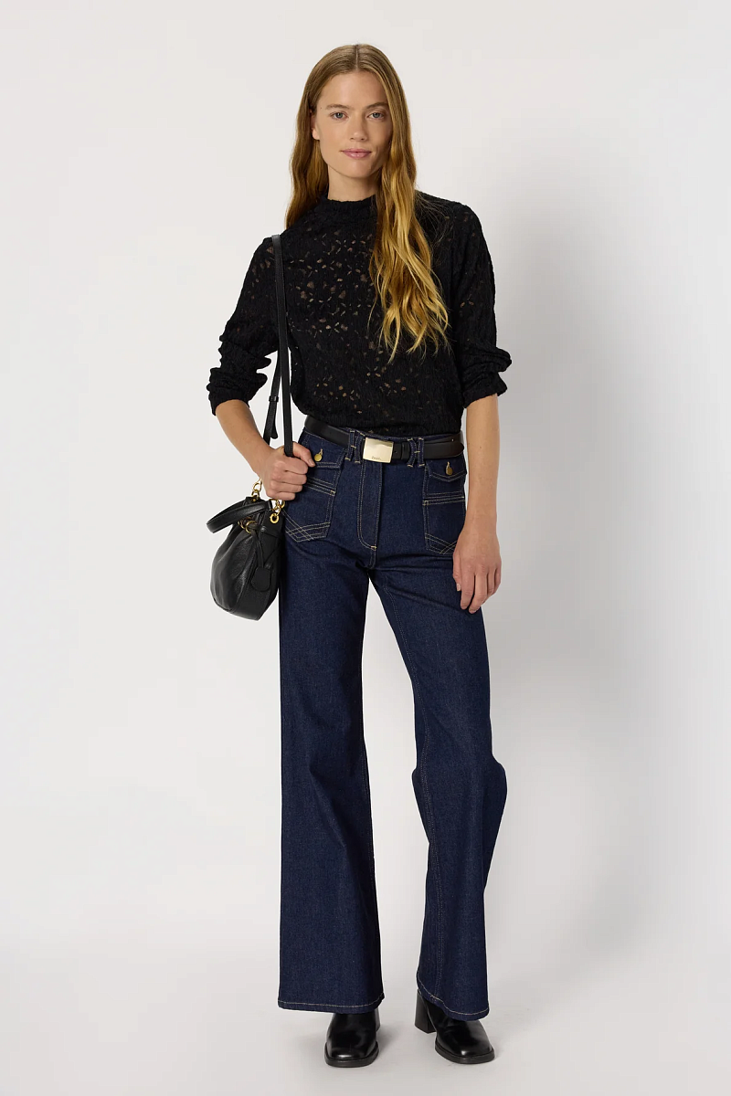 HARMONIE - Тонкая кружевная водолазка с высоким воротником