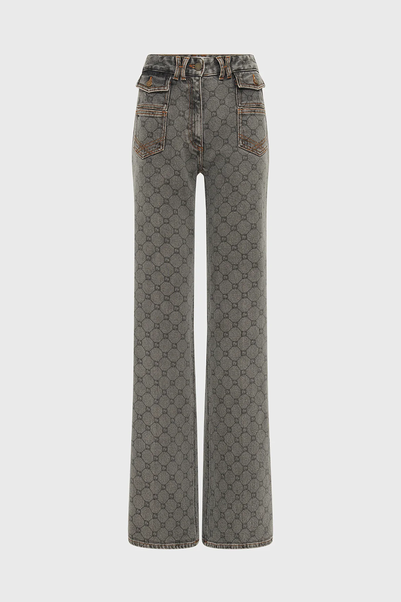ANNA - Джинсы-клеш с монограммой