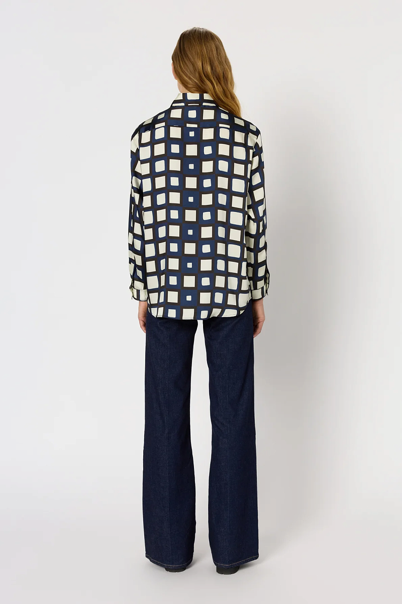 ALVINA - Блуза с геометричным принтом из сатина