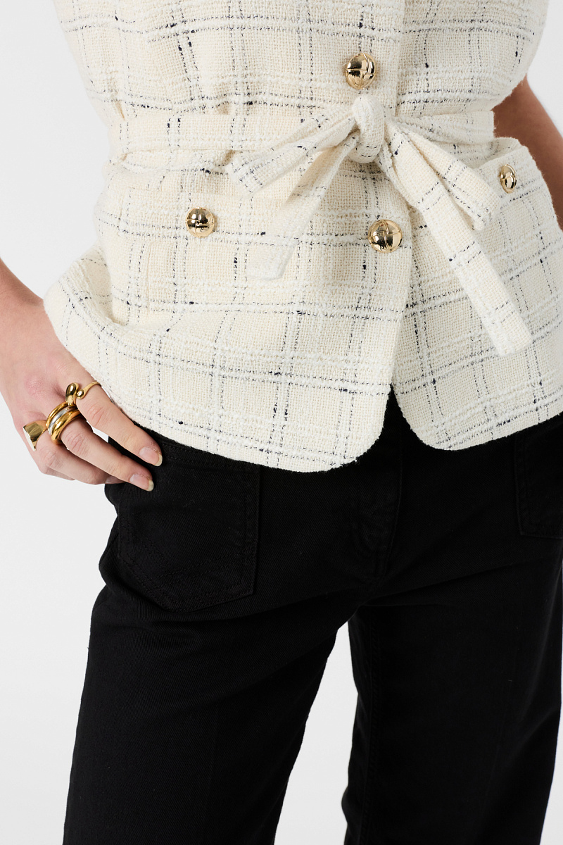 TILLIE - Белый жилет из твида в клетку