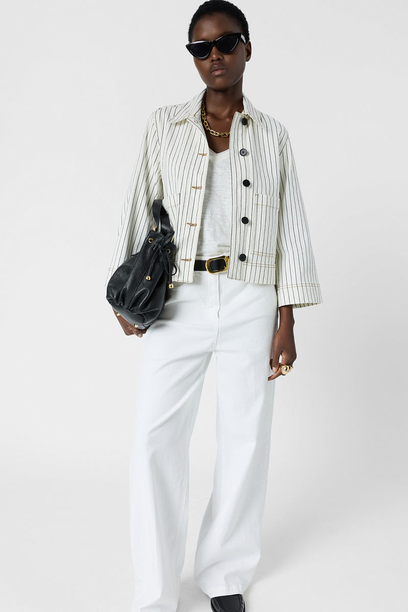 TAMEA - Белая джинсовая куртка в полоску