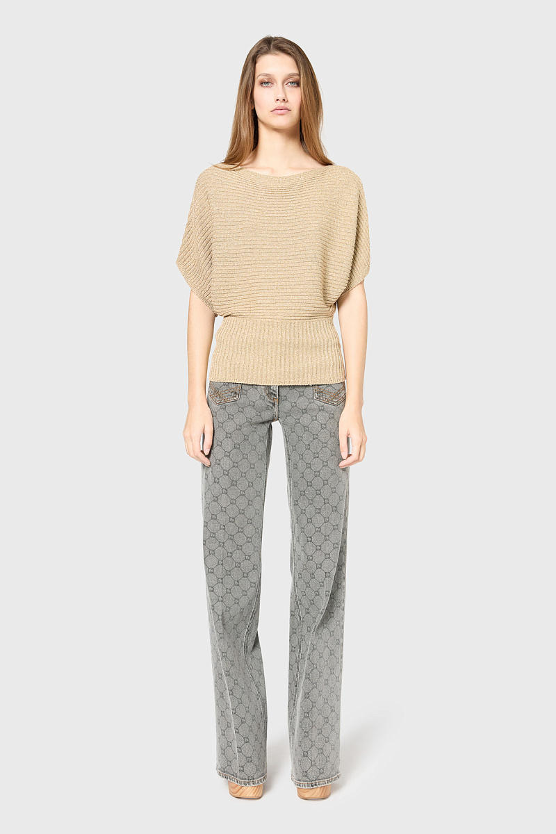 JENA - Джемпер в рубчик с короткими рукавами