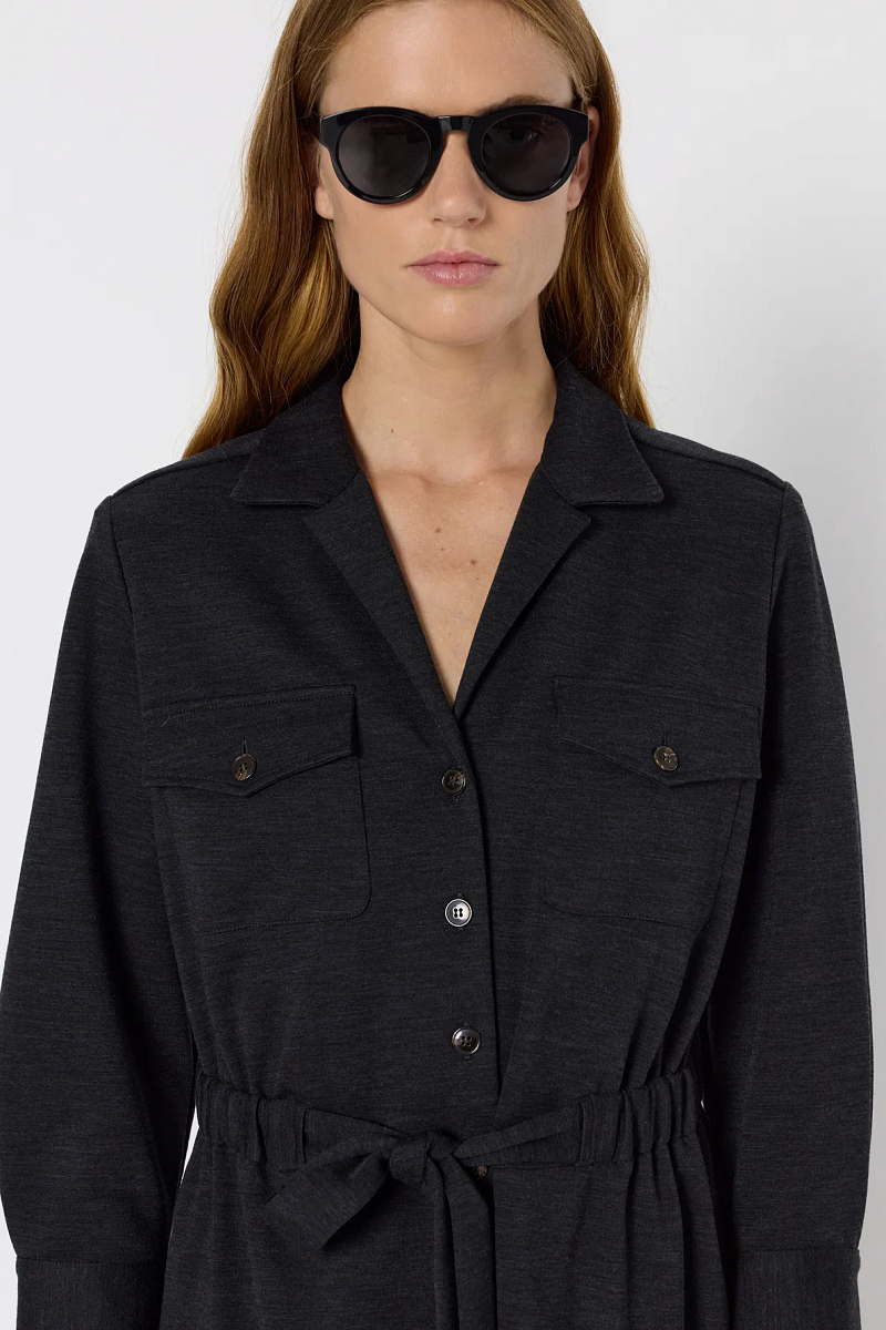 LUCIE - Длинное платье-рубашка из джерси