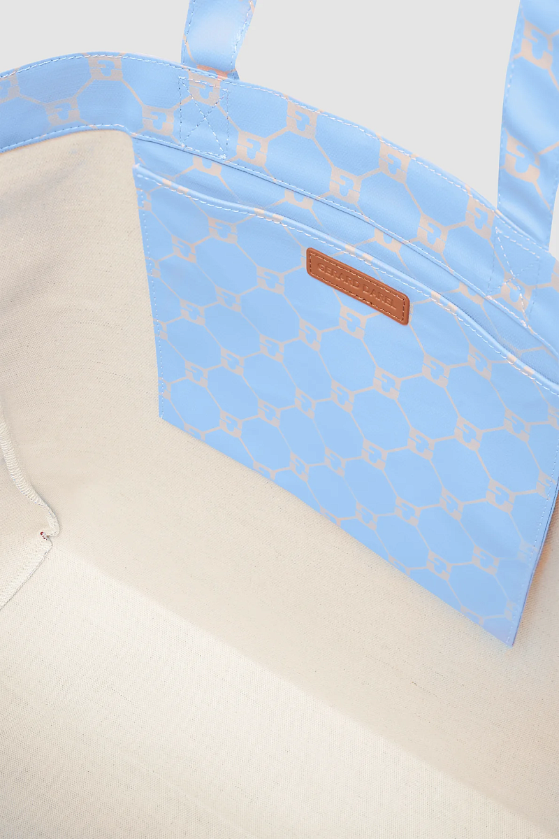 LOLA - Голубая холщовая сумка с монограммой