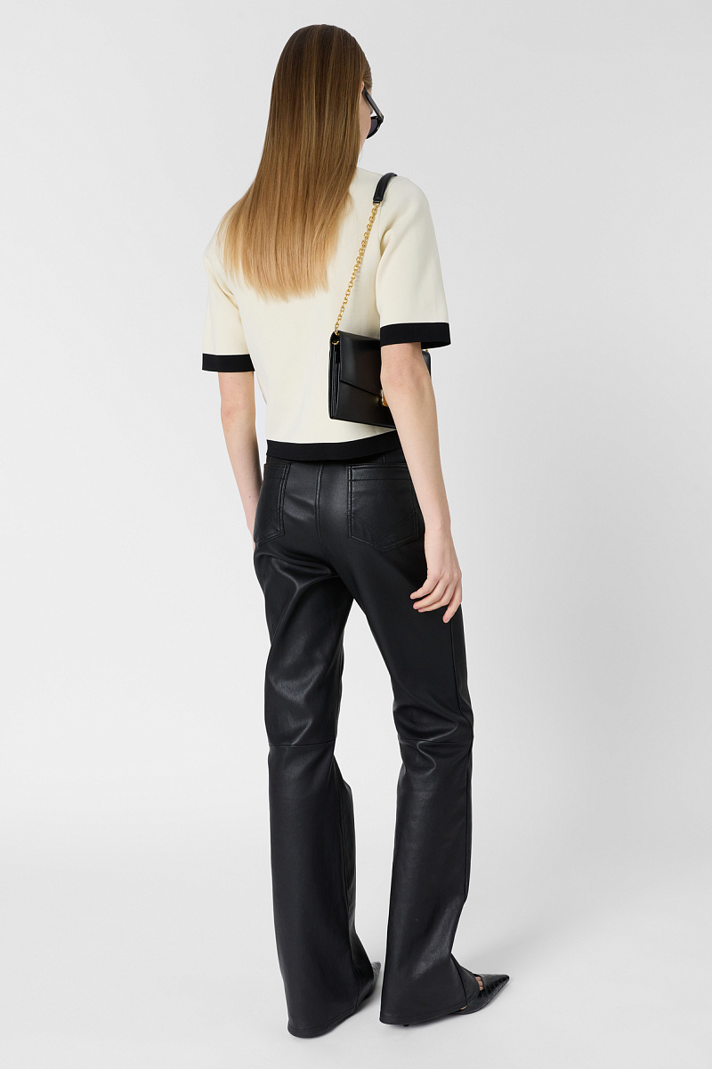 LAILA - Черно-белый вязаный жилет в ретро стиле