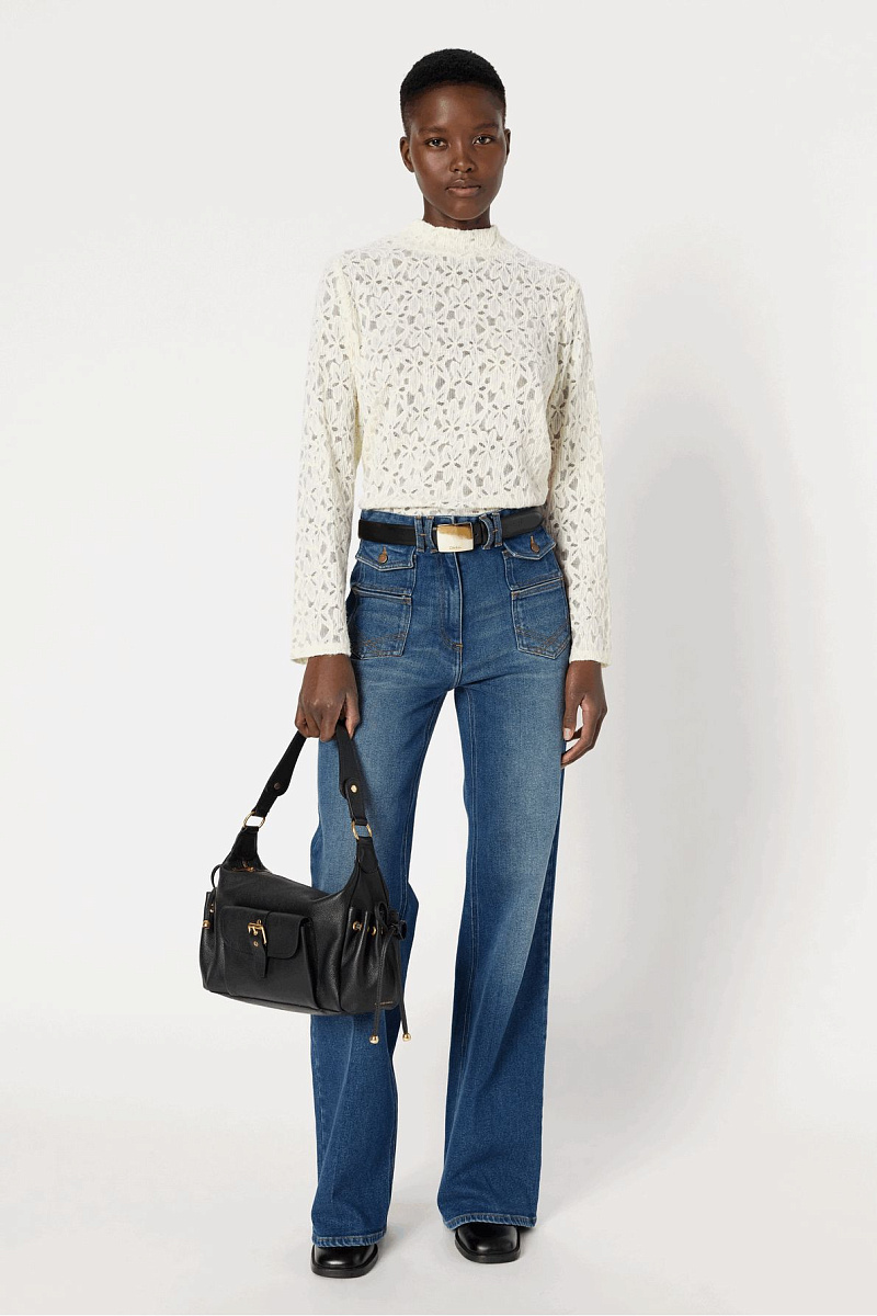 HARMONIE - Тонкая кружевная водолазка с высоким воротником