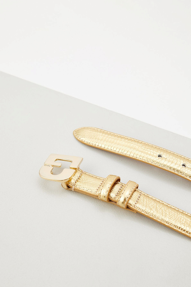 LAUREN - Ремень со змеиным принтом из кожи с эффектом металлик