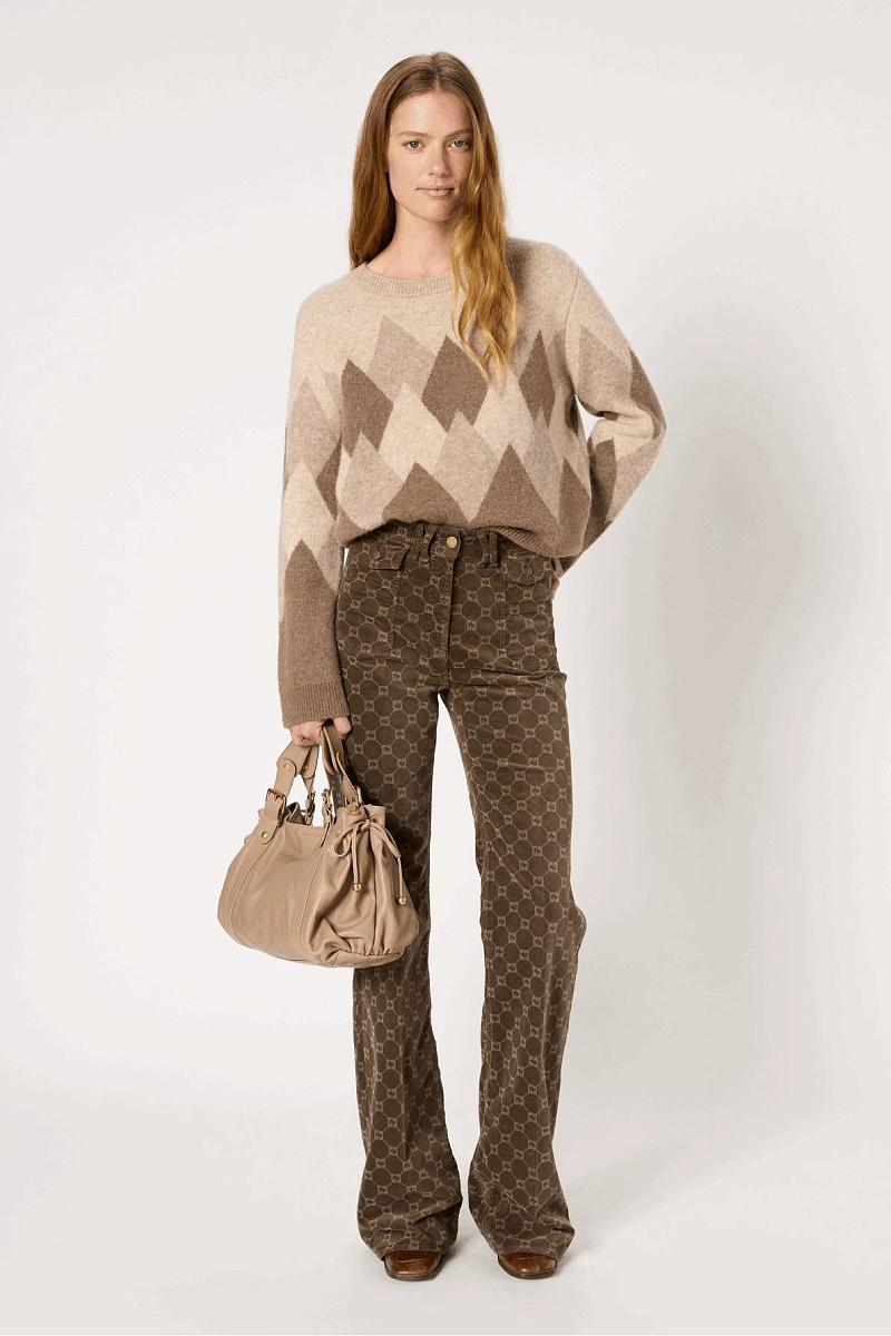 EVELYNE - Джемпер из шерсти с геометрическими узорами