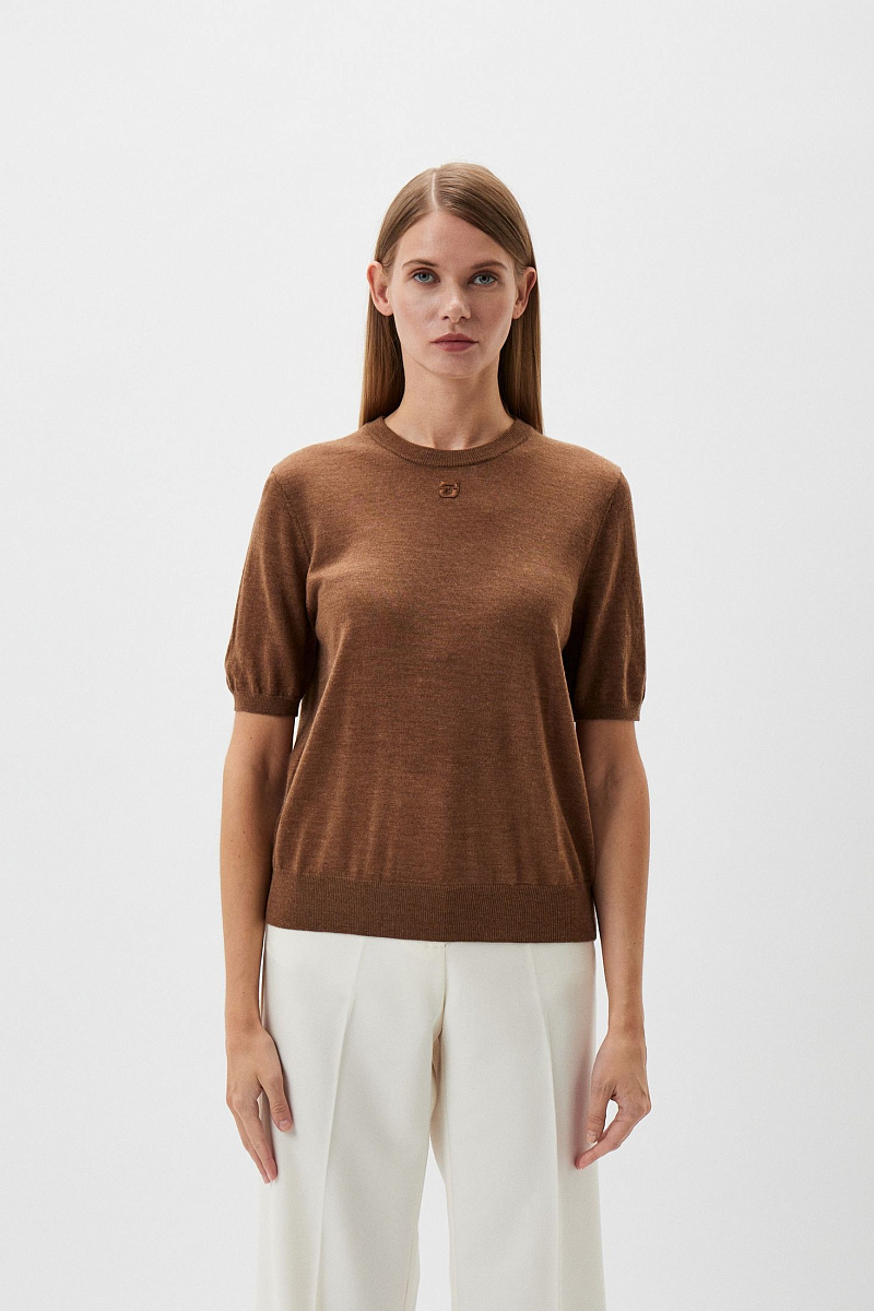 JASNA - Джемпер с короткими рукавами из тонкой шерсти